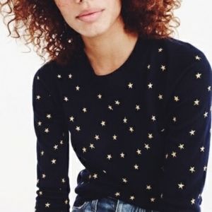 J. Crew navy Tippi sweater embroidered stars